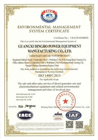 ISO14001 Certificação do Sistema de Gestão Ambiental