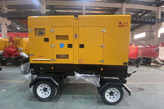Gerador a diesel silencioso montado com carreta